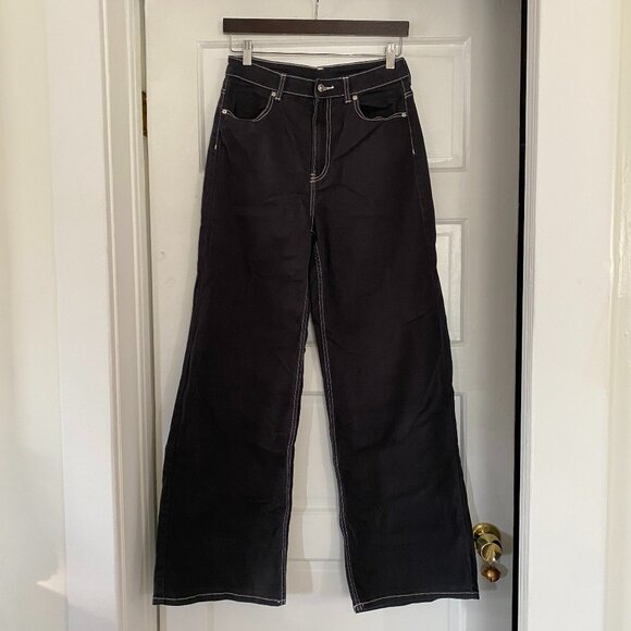H&M Divided Navy High Rise Wide Leg Jeans Size 6 - Picture 1 of 4